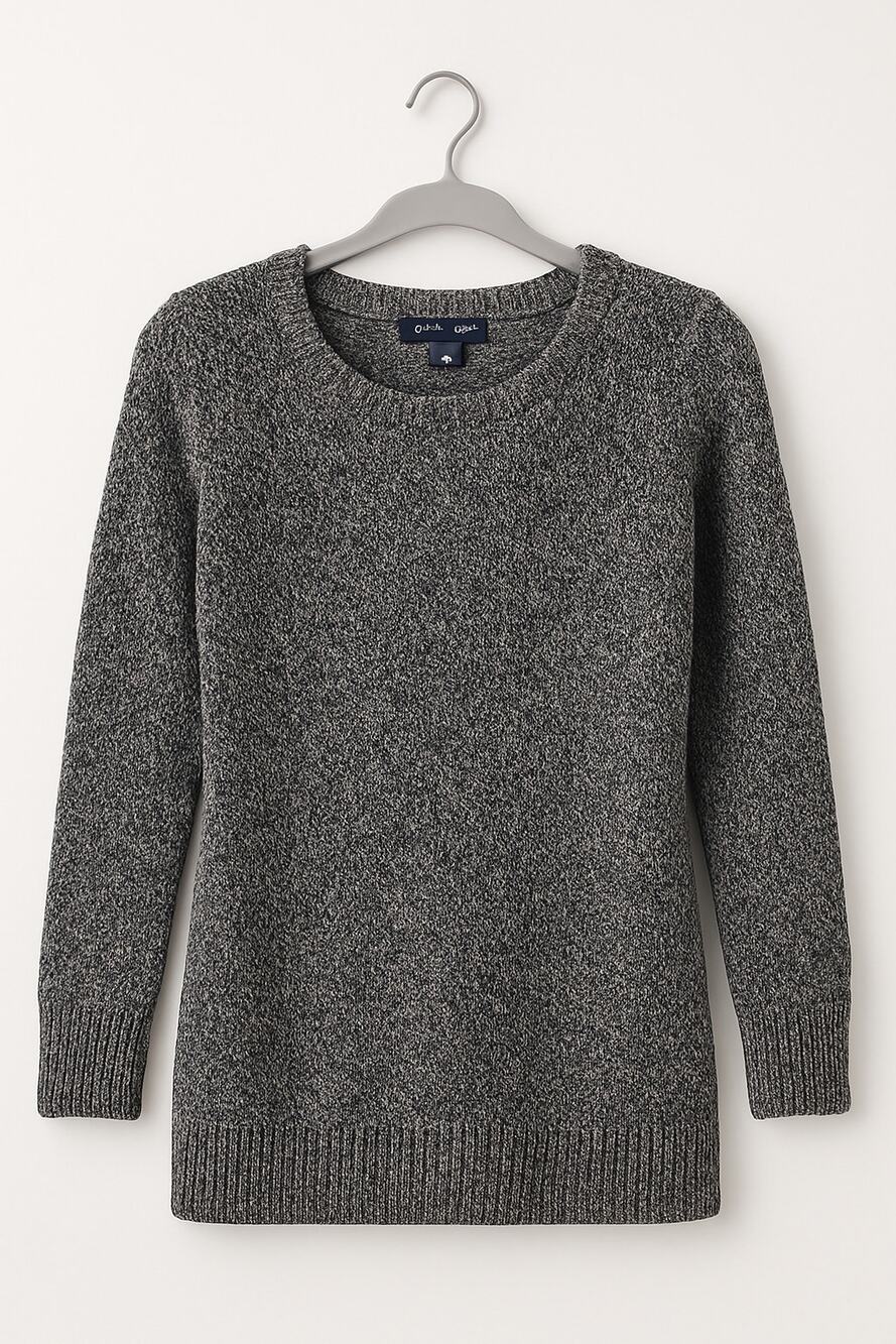 Lands’ End Gray Marled Textured Knit Sweater Women’s XS 2–4 Cotton Blend
